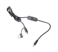 KAHDGSS Câble de chargement USB Type C DC4.0x1.7mm 5V, avec interrupteurs, pour routeurs, haut-parleurs, lampe de ventilateur, cordon d'alimentation en plastique, 120cm/47.24 pouces