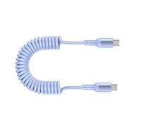 KAHDGSS Câble de données enroulé à Ressort USB Type C Ligne de Fil de télescopique Longueur réglable Jusqu ' à 1.5m Prise en du câble USB C 6Amp