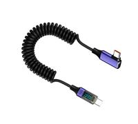 KAHDGSS Câble De Données USB C Enroulé À Ressort Cordon Chargement Prise en PD100W Rapide avec Affichage Numérique Extensible 35 À 180 Cm Compatible avec Console Jeu