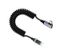 KAHDGSS Câble De Données USB C Enroulé À Ressort Cordon Chargement Prise en PD100W Rapide avec Affichage Numérique Extensible 35 À 180 Cm Compatible avec Console Jeu