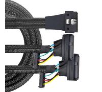 KAHDGSS Câble NVME PCIe pour Disques Durs SFF 8654 8I À 2X SFF 8639 Adaptateur avec Alimentation 15P pour Connexion De Cartes Mères Câble NVME PCIe SSD