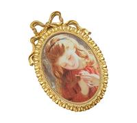 KAHDGSS Cadre photo vintage doré sculpté à la main avec crochets de suspension et support pour décoration murale ou de bureau en résine antiquité avec nœud papillon