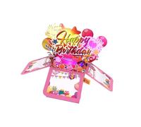 KAHDGSS Carte De Vœux De Table Avec Fonction LED Décoration D'anniversaire Et D'anniversaire Fabriquée À La Main Carte D'anniversaire Avec Son Et Lumière