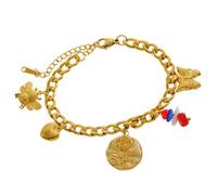 KAHDGSS Chaîne de poignet tendance en alliage avec plusieurs breloques y compris des fleurs et des cœurs pour un joli charme floral en forme de cœur, taille unique, Comme décrit