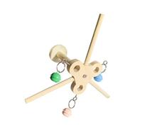 KAHDGSS Cloches Rotatives en Bois Moulins À Vent Jouet pour Perroquets avec Conception Mâcher Sûre Décoration Rotative Colorée pour L'activité des Oiseaux Moulins Vent avec Cloches