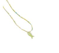 KAHDGSS Collier à breloques en forme de poisson coloré - Longueur réglable - Style rétro - Bijoux pour tous les jours - Bijoux de fête en perles légères, taille unique, Comme décrit, Comme décrit.