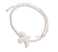 KAHDGSS Collier blanc avec colombes de la paix - Bijou unique pour étudiant - Longue chaîne pour femme à la recherche de bijoux uniques et significatifs