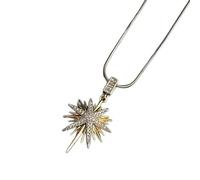 KAHDGSS Collier pendentif tournesols avec en argent doré et couleurs bicolores pour femmes, bijoux à la mode, pendentif fleur de soleil Vintage
