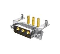 KAHDGSS Connecteur À Broche Coudée 3W3 en Cuivre Plaqué Or pour Applications Courant Élevé 40A Conception Résistante La Broche en Cuivre Plaquée Or