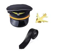 KAHDGSS Costume de capitaine de compagnie aérienne - Tenue de jeu de rôle - Accessoire de cosplay pour homme et femme - Pour Halloween, bal masqué, jeu de rôle