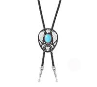 KAHDGSS Cravate Lariat avec Pendentif Pierre Gravée pour | Cravate de campagne avec breloque en pierre gravée, cravate à fleurs cool pour femmes et hommes, collier occidental