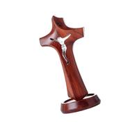 KAHDGSS Croix Debout Creuses En Bois Sculpté Avec Base Magnétique Pour Les Décorations D'église À La Maison Et De Symbolisme Religieux Chrétien Crucifix Debout Magnétique