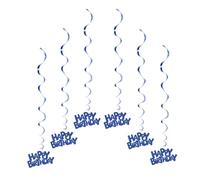 KAHDGSS De 6 décorations à Suspendre en Spirales Pratiques et Robustes Belles Spirales à Suspendre pour décoration d ' Anniversaire et de fête Décorations d ' Anniversaire Bleues