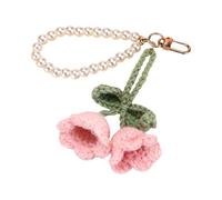 KAHDGSS Delicate Crochet Flower Keychain Stylish Charm to Bags and Keyrings Colorful Knit Key Ornament Yarn Texture for Daily Colorful Knit Key Rings