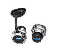 KAHDGSS Deux coupleurs USB3.0 à sur Panneau Rond, Contacts résistants à la, Assemblage Facile sans vis, coupleur USB Femelle à Femelle