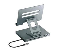 KAHDGSS D'ordinateur Portable Rotatif Pliable avec Adaptateur De Type C 100W RJ45 Port Mise en Réseau Port 3 5 Mm Dissie Proof Comprimés Rotation avec Adaptateur USB