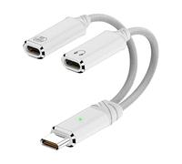 KAHDGSS Écouteurs Mâles De Type C À Femelle + Adaptateur Convertisseur Câble Séparateur Fil Ligne D'adaptateur Casque Type C 14cm Longueur