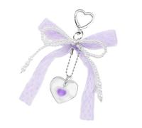 KAHDGSS Élégant ruban nœud papillon sac à dos porte-clés mode élégant perles pendentif accessoire cadeau pour femme accessoire porte-clés esthétique, a