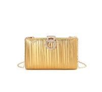 KAHDGSS Élégante finition métallique Sac de soirée pliable Fermeture à bijoux scintillante Compact Porter Femmes Essentielles Femmes Sac métallique, or