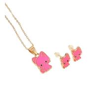 KAHDGSS Ensemble collier et boucles d'oreilles à tige en forme de chats tendance offrant un look distinctif adapté à divers événements et à un usage quotidien. Accessoires de fête élégants, taille
