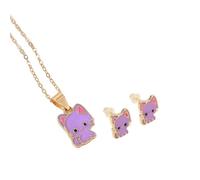 KAHDGSS Ensemble collier et boucles d'oreilles à tige en forme de chats tendance offrant un look distinctif adapté à divers événements et à un usage quotidien. Accessoires de fête élégants, taille