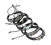 KAHDGSS Ensemble de bijoux en cuir tendance unisexe confortable et élégant pour le quotidien