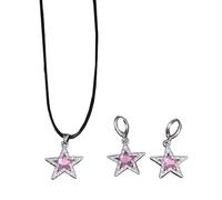 KAHDGSS Ensemble de collier et boucles d'oreilles en forme d'étoile pour les amateurs de mode urbaine cool et élégant avec pendentif en forme d'étoile avec boucles d'oreilles, collier punk gothique
