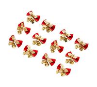 KAHDGSS Ensemble De Nœuds Noël avec Cloches 12 Pièces Vintage en Toile pour Arbre Noël Emballage Cadeaux Artisanat Décoration