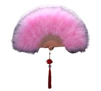 KAHDGSS Éventail à plumes vintage des années 1920 pour femme avec plumes en duvet pour mariage, danse, scène