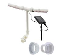 KAHDGSS Fontaines à double buse à énergie solaire pour décoration extérieure, fonctionnement silencieux pour piscines et jardin, fontaines solaires de jardin avec double buses