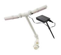 KAHDGSS Fontaines à double buse à énergie solaire pour décoration extérieure, fonctionnement silencieux pour piscines et jardin, fontaines solaires de jardin avec double buses