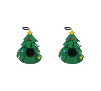 KAHDGSS Golden Bear Maison de Noël pour petit animal Vert Chaud Lit Swing Jouet pour Chipmunk Sugar Petit Animal Hamster Lit Maison Hiver Chaud