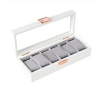 KAHDGSS High End Glass Top Jewelry Watch Organizers Box Container with Partitioned Soft Compartments and Wooden Construction Glass Top Organizers for Smartwatches Jewelry