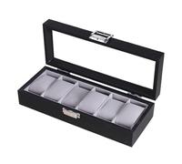 KAHDGSS High End Glass Top Jewelry Watch Organizers Box Container with Partitioned Soft Compartments and Wooden Construction Glass Top Organizers for Smartwatches Jewelry