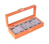 KAHDGSS High End Glass Top Jewelry Watch Organizers Box Container with Partitioned Soft Compartments and Wooden Construction Glass Top Organizers for Smartwatches Jewelry