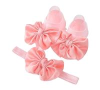 KAHDGSS Infant Floor Socks Bowtie Hairband Toddler Anti-Slip Socks Soft Floor Shoes Prewalker Shoes for 0-1Y Baby Accessories Baby Headband with Bowknot