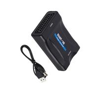 KAHDGSS Interfaces péritel convertisseur multimédia 1080p, boîtier Adaptateur améliorant la qualité vidéo avec Fil d ' Alimentation USB, convertisseur péritel multimédia