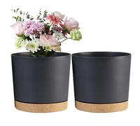 KAHDGSS Jardinière À Panier Suspendu en Résine Ronde avec Plateau De Drainage Pots Fleurs Intérieurs Et Extérieurs pour Balcon Décoration La Maison Conteneur Bureau Contemporain