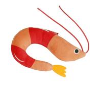 KAHDGSS Jouet de crevettes en Peluche Lavable, poupée taquine Interactive avec Cloches de Menthe poivrée pour l ' Exercice Social, Peluche d ' à Chat de crevettes Lavable