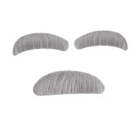 KAHDGSS Kit de moustache et sourcils pour déguisement de grand-père - Fausse barbe - Accessoire de fête - Fait à la main - Gris - Faux accessoire, gris, taille unique