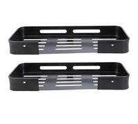 KAHDGSS Lot de 2 étagères adhésives en aluminium pour salle de bain - Sans perçage - Noir