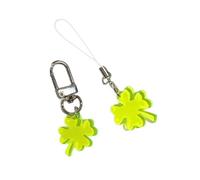 KAHDGSS Lot de 2 sangles de téléphone à quatre feuilles - Cordon de téléphone tendance - Porte-clés moderne - Pendentif pour les amateurs de mode