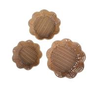 KAHDGSS Lot de 3 plateaux de service à fruits imitation rotin pour salle à manger, panier à pain, collations pour salon ou bureau