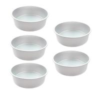 KAHDGSS Lot de 5 moules à gâteau ronds en alliage d'aluminium anti-adhésif avec base fixe