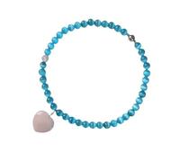 KAHDGSS Magnifique collier avec pendentif en forme de cœur œil de chat bleu pour un usage quotidien ou des dates, taille unique, Comme décrit, Comme décrit.