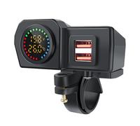 KAHDGSS Motorcycle USB avec Un Moniteur De Température Environnementale Hautement Vitesse PC Amortisseur PC Ajustement La Température D'écran Couleur Universelle pour Les Véhicules