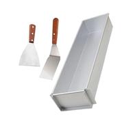 KAHDGSS Moules de construction en aluminium de plat de cuisson de Tiramisu de qualité commerciale avec spatule boîte à dessert rectangulaire fonte de gâteau de dessert antiadhésive