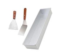 KAHDGSS Moules de construction en aluminium de plat de cuisson de Tiramisu de qualité commerciale avec spatule boîte à dessert rectangulaire fonte de gâteau de dessert antiadhésive