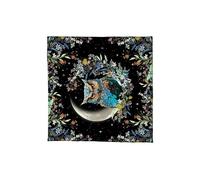 KAHDGSS Nappe de tarots avec motif soleil lune/hibou, nappe de divination, nappe facile à utiliser, nappe de tarots en forme de soleil, lune, hibou, nappe spirituelle