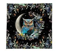 KAHDGSS Nappe de tarots avec motif soleil lune/hibou, nappe de divination, nappe facile à utiliser, nappe de tarots en forme de soleil, lune, hibou, nappe spirituelle